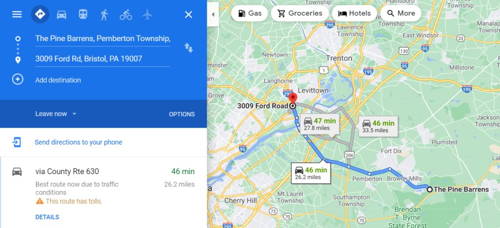 Measure Distance with Google Maps Routing