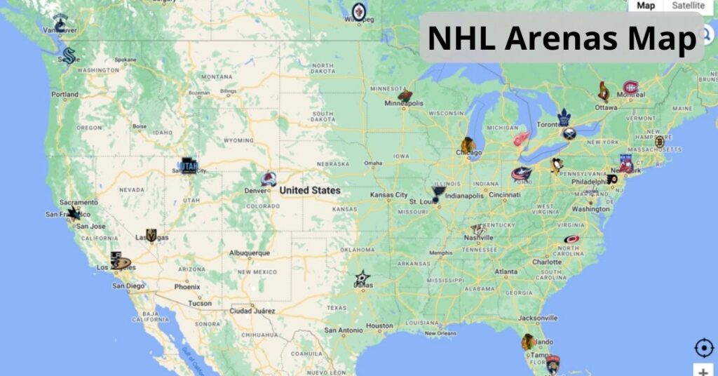 NHL hockey teams map